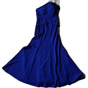 Cachet Women's Cut Out Blue Formal One Shoulder Maxi Dress, lined night Size 8